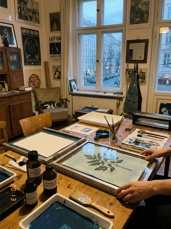 Individuelle Cyanotypie Detail 2