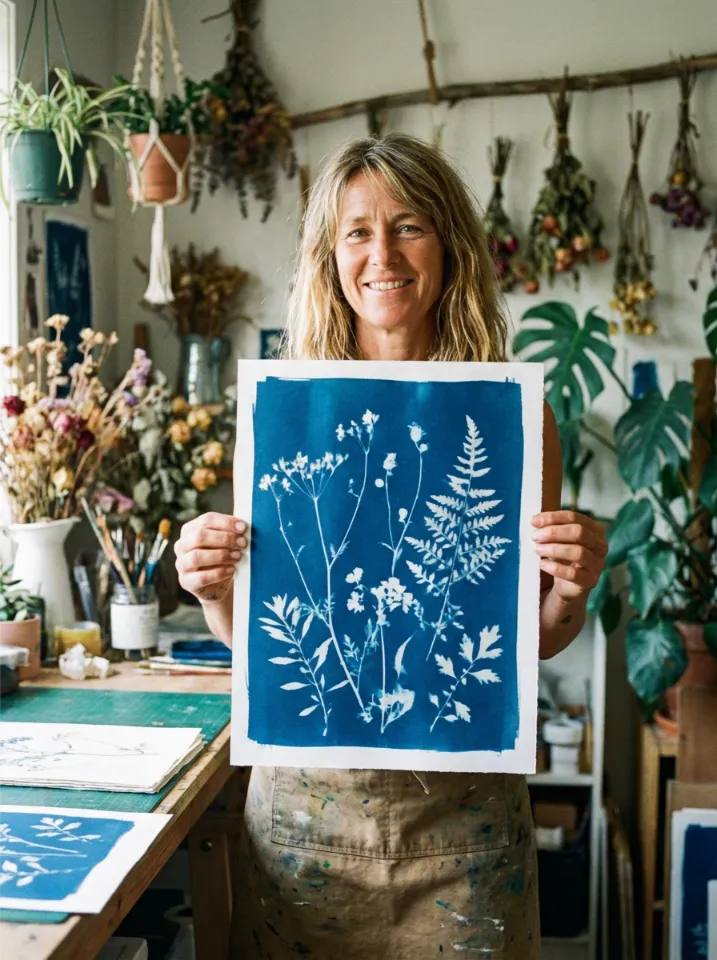 Individuelle Cyanotypie Detail 3